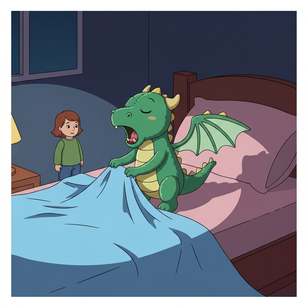 Junior the Dragon's Cozy Night